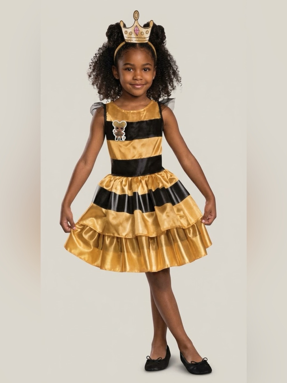 LOL Surprise Queen Bee Halloween Costume Girls Small 6 6X with Crown Headband